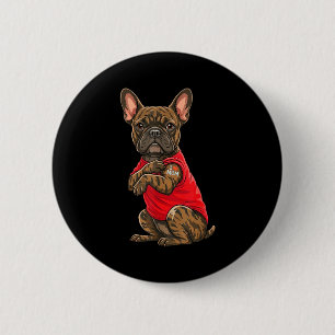 Chapa Redonda De 5 Cm Bulldog francés con bulldog francés tatuado