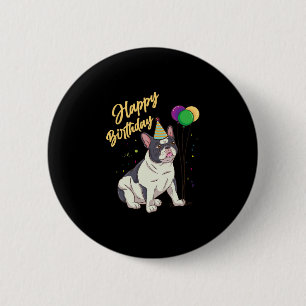 Chapa Redonda De 5 Cm Bulldog francés de cumpleaños