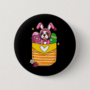 Chapa Redonda De 5 Cm Bulldog Francés de Pascua Huevos de Chocolate Dent