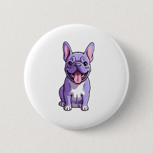 Chapa Redonda De 5 Cm Bulldog francés Lilac