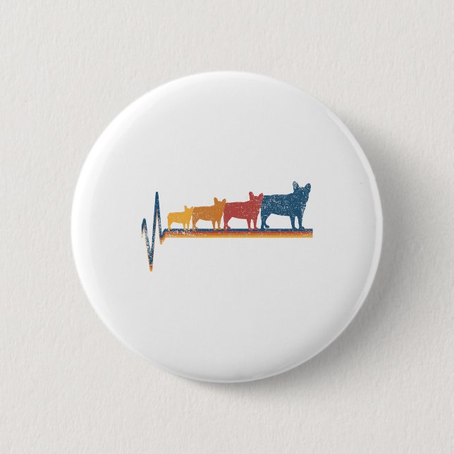 Chapa Redonda De 5 Cm Bulldog francés Lover (Anverso)