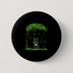 Chapa Redonda De 5 Cm Bulldog francés St Patricks Day Lover Shamroc irla