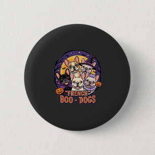 Chapa Redonda De 5 Cm Bulldog Francés Vector de Halloween Boo Dogs