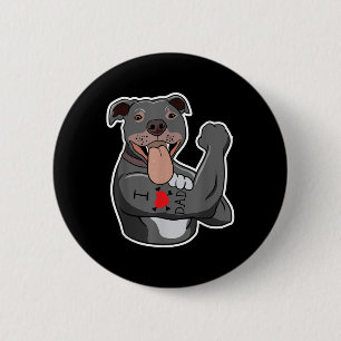 Chapa Redonda De 5 Cm Bulldog gracioso que amo a papá que ama a los aman