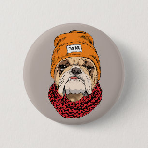 Chapa Redonda De 5 Cm Bulldog Guay