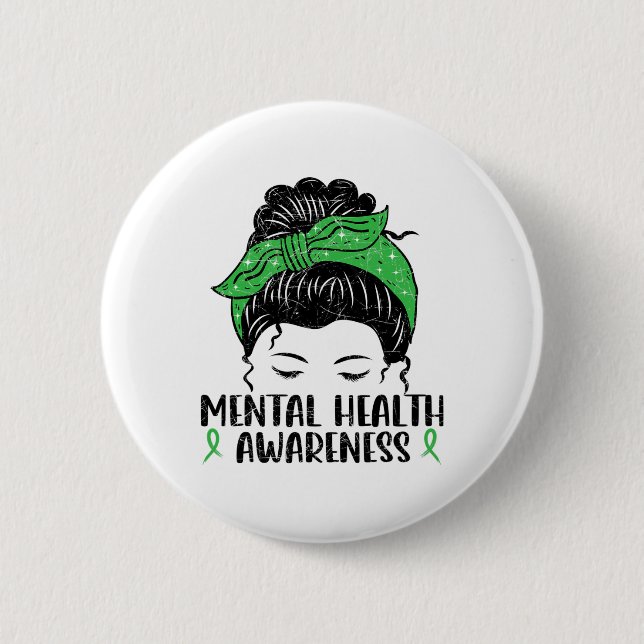 Chapa Redonda De 5 Cm Bun Mental Health Gift Mental Health Awareness (Anverso)