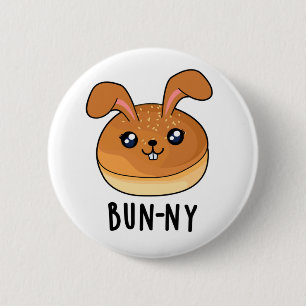 Chapa Redonda De 5 Cm Bun-ny Funny Conejo Conejo Conejo Conejo Bun Pun
