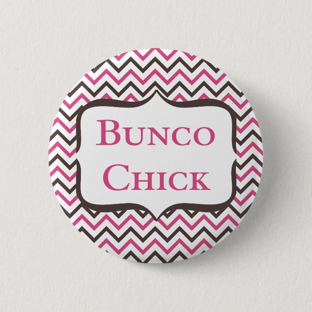 Chapa Redonda De 5 Cm Bunco Chick Con Diseño Chevron (Anverso)