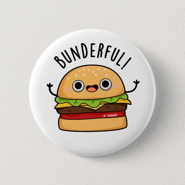 Chapa Redonda De 5 Cm Bunderny Burger Bun Pun (Anverso)
