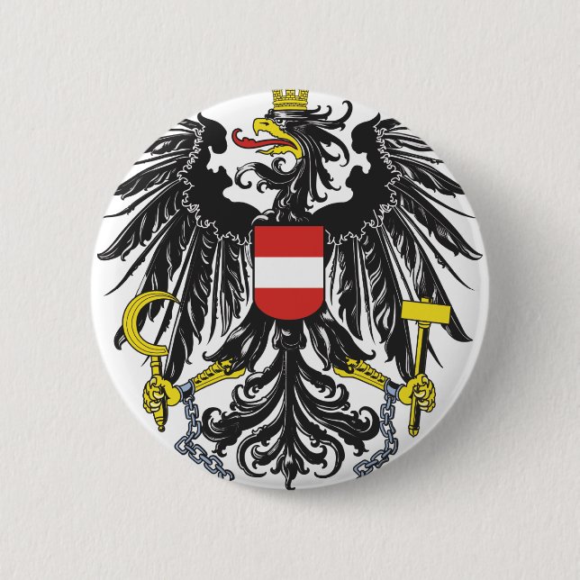 Chapa Redonda De 5 Cm Bundesadler Austria (Anverso)
