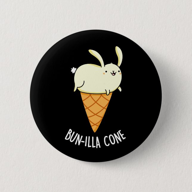 Chapa Redonda De 5 Cm Bunnilla Cone Funny Bunny Vanilla Dark BG (Anverso)