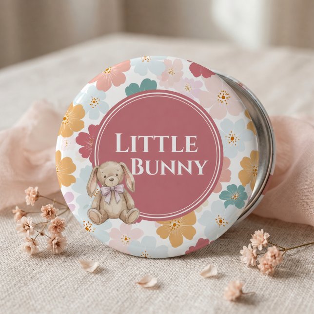 Chapa Redonda De 5 Cm Bunny Birthday Button Cute Bunny Party (Bunny Birthday Button Cute Bunny Party Little Bunny)