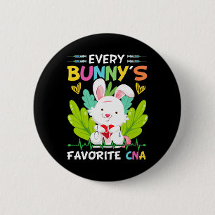 Chapa Redonda De 5 Cm Bunny Cna Enfermera Divertido Día De Pascua Hospit