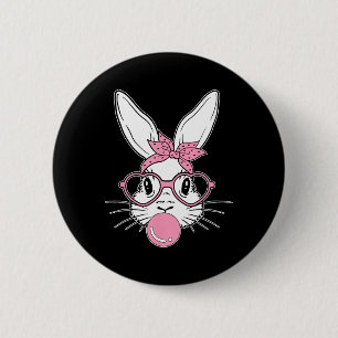 Chapa Redonda De 5 Cm Bunny Face Easter Day Bubblegum Bandana Gles Chica