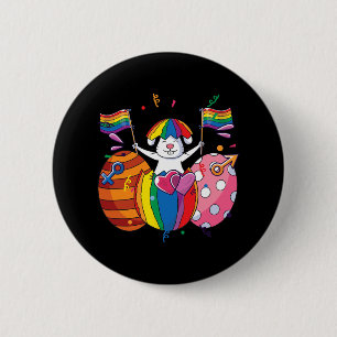 Chapa Redonda De 5 Cm Bunny Lgbt Q Orgullo Pascua Rabbit Ally Gay Rai