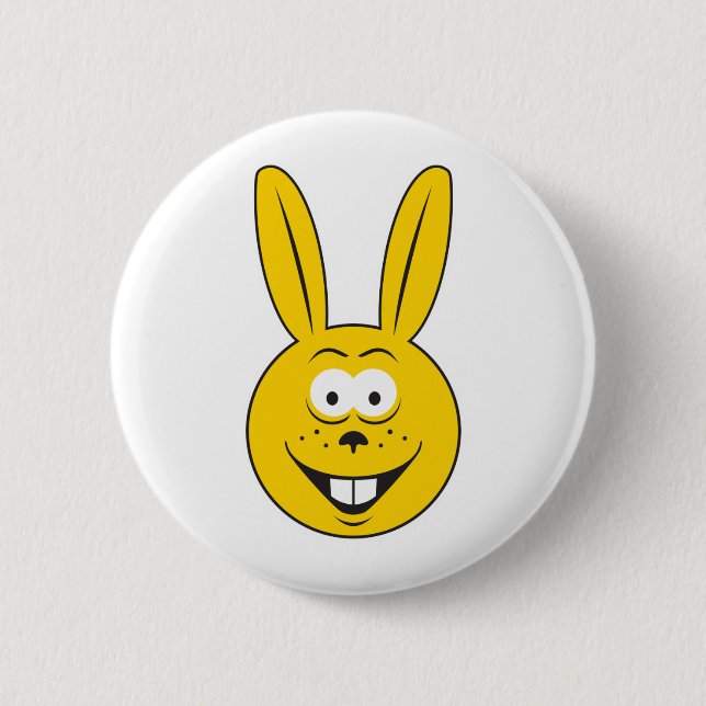 Chapa Redonda De 5 Cm Bunny Rabbit Face (Anverso)