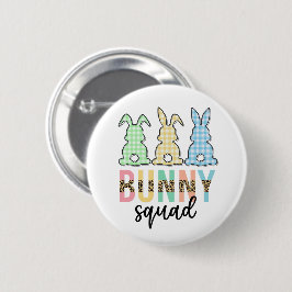 Chapa Redonda De 5 Cm Bunny Squad | Caza de huevos de Pascua Conejito