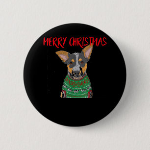 Chapa Redonda De 5 Cm Bunny with Navidad Sweater Xmas Rabbit Navidades