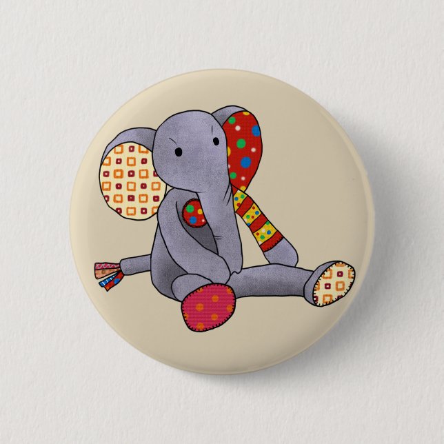Chapa Redonda De 5 Cm bunter Elefant (Anverso)