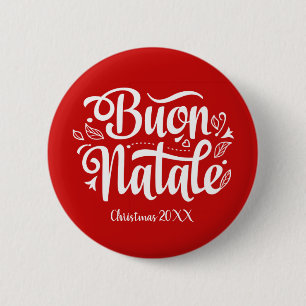 Chapa Redonda De 5 Cm Buon Natale italiano personalizado Feliz Navidad