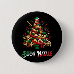 Chapa Redonda De 5 Cm Buon natale pasta italiana navidad árbol de navida
