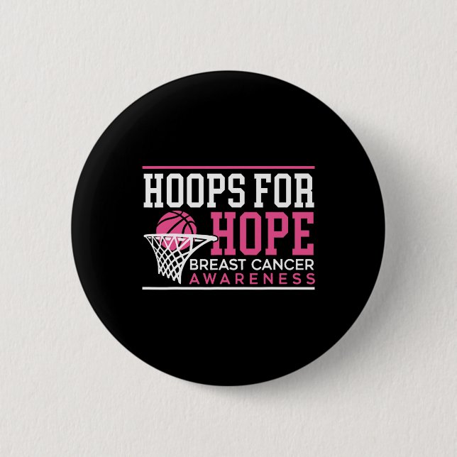 Chapa Redonda De 5 Cm Buops For Hope Basketball Player Breaking Cancer A (Anverso)