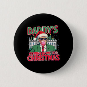 Chapa Redonda De 5 Cm Burbblegs Trump: Navidades de la goma de mascar ro
