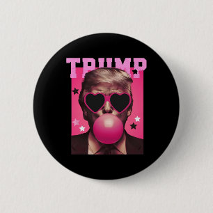 Chapa Redonda De 5 Cm Burbblegs Trump: Navidades de la goma de mascar ro