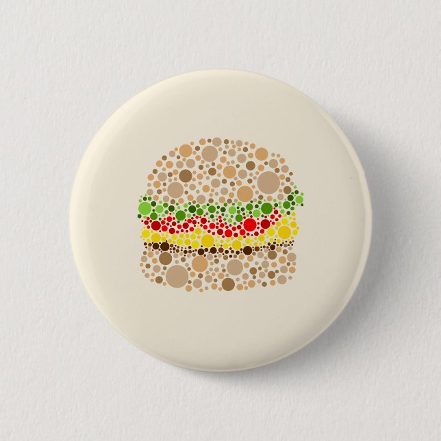Chapa Redonda De 5 Cm Burger In Dots (Anverso)