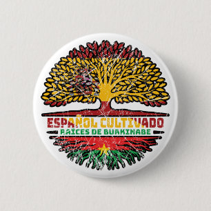 Chapa Redonda De 5 Cm Burkina Faso Burkinabe Español España Raíces del Á