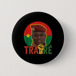 Chapa Redonda De 5 Cm Burkina Faso: Capitán Bravo Ibrahim Traoré _ Thom