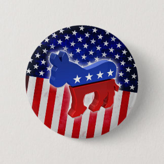 Chapa Redonda De 5 Cm Burro Democratic