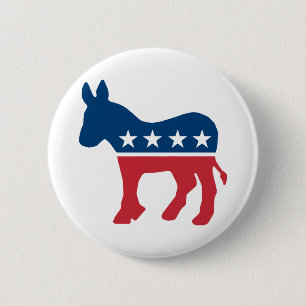 Chapa Redonda De 5 Cm Burro Democrático