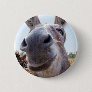 Chapa Redonda De 5 Cm Burro sonriente