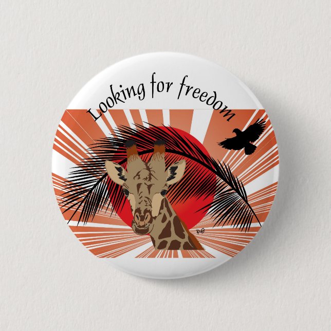 Chapa Redonda De 5 Cm Buscando botones de libertad (Anverso)