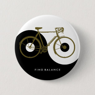 Chapa Redonda De 5 Cm BUSCAR EQUILIBRIO / bicicleta yin yang