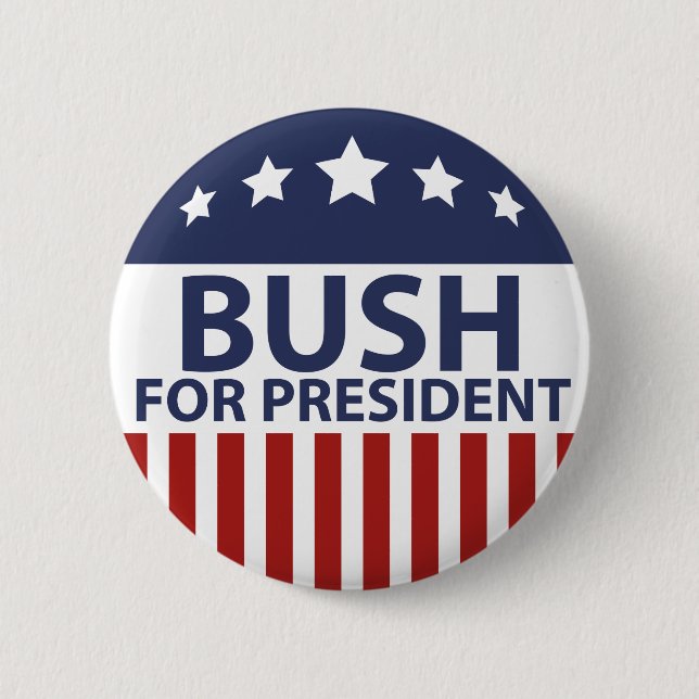 Chapa Redonda De 5 Cm Bush For President (Anverso)