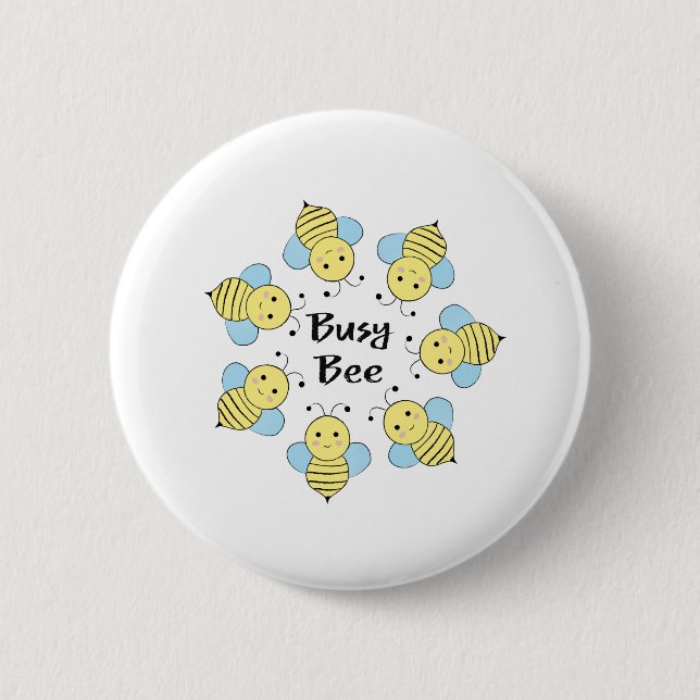 Chapa Redonda De 5 Cm Busy Bee (Anverso)