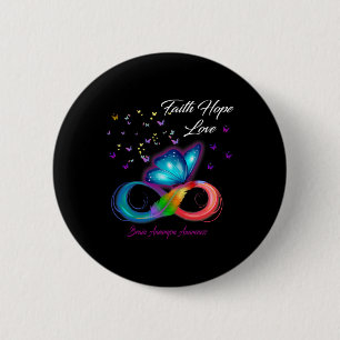 Chapa Redonda De 5 Cm Butterfly Faith Hope Love Brain Aneurysm Awareness