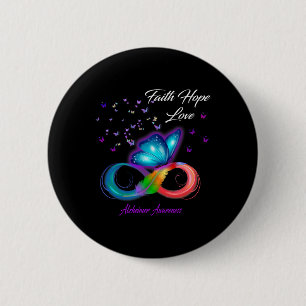 Chapa Redonda De 5 Cm Butterfly Faith Hope Love Heimerheimer Awareness