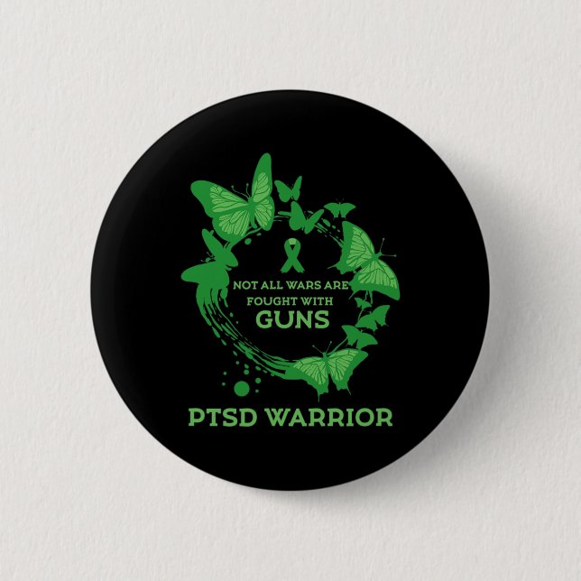 Chapa Redonda De 5 Cm Butterfly Ptsd Cita Prevención De Depresión Ejérci (Anverso)