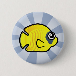 Chapa Redonda De 5 Cm Butterflyfish enmascarados lindos