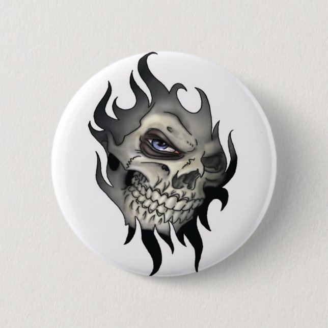 Chapa Redonda De 5 Cm Button, Calavera (Anverso)