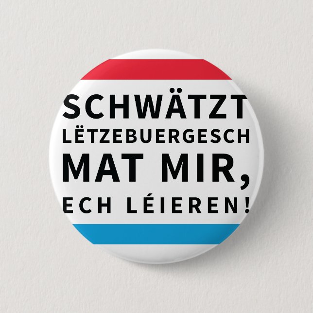Chapa Redonda De 5 Cm Button for People who Learn Luxembourgish (Anverso)