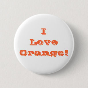 Chapa Redonda De 5 Cm Button I Love Naranja