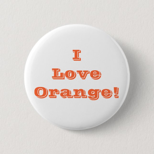 Chapa Redonda De 5 Cm Button I Love Naranja (Anverso)
