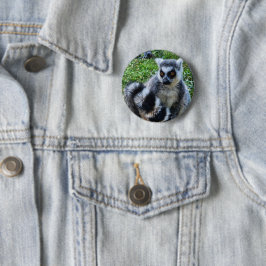 Chapa Redonda De 5 Cm Button met ringstaartmaki – unieke dierenprint