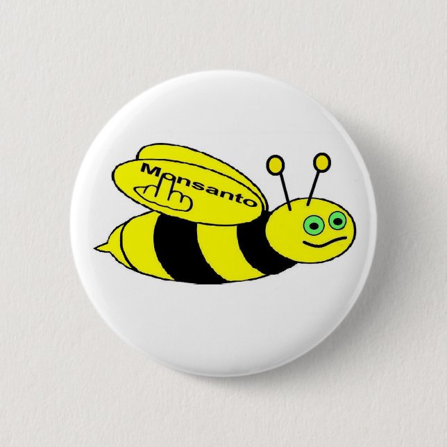 Chapa Redonda De 5 Cm Button Monsanto Bee Flip (Anverso)