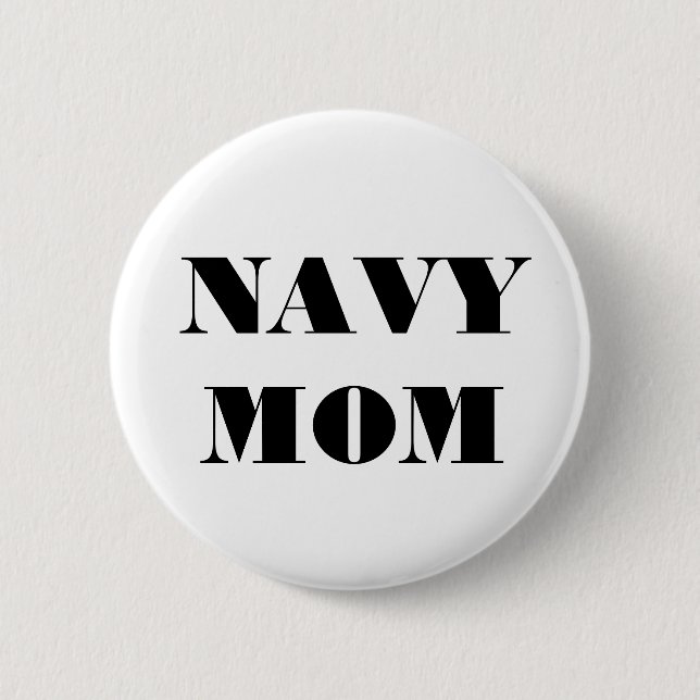 Chapa Redonda De 5 Cm Button Navy Mom (Anverso)