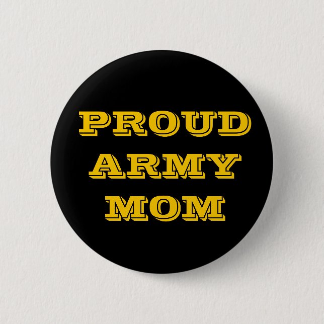 Chapa Redonda De 5 Cm Button Orgulloso Army Mom (Anverso)